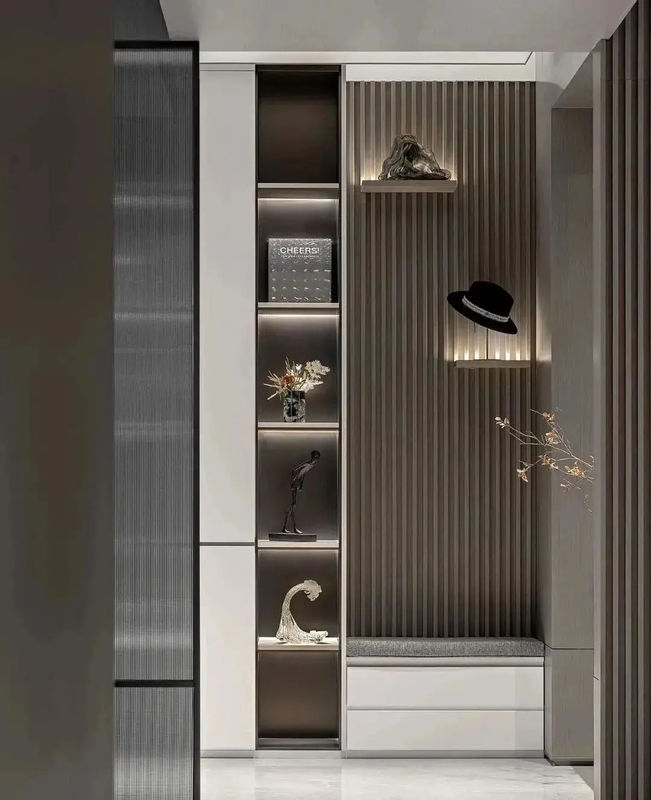 सीई / ISO9001 डब्ल्यूपीसी लकड़ी स्लैट पैनल डब्ल्यूपीसी सजावटी पैनल यूवी प्रतिरोध