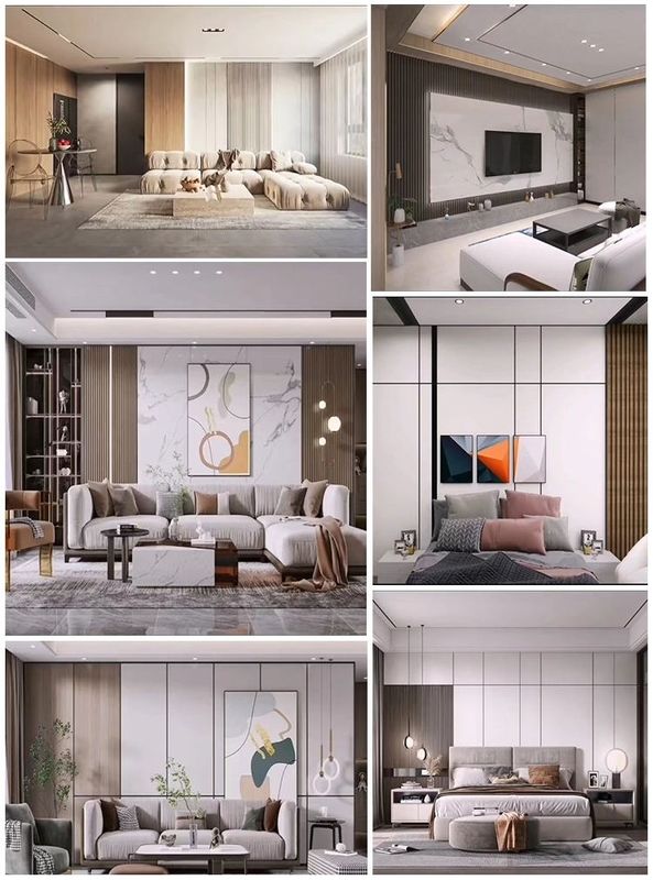 इनडोर इंटीरियर सजावट लकड़ी का रंग ऊर्जा कुशल मौसम प्रतिरोधी विरोधी खरोंच WPC दीवार पैनल 3D प्रभाव