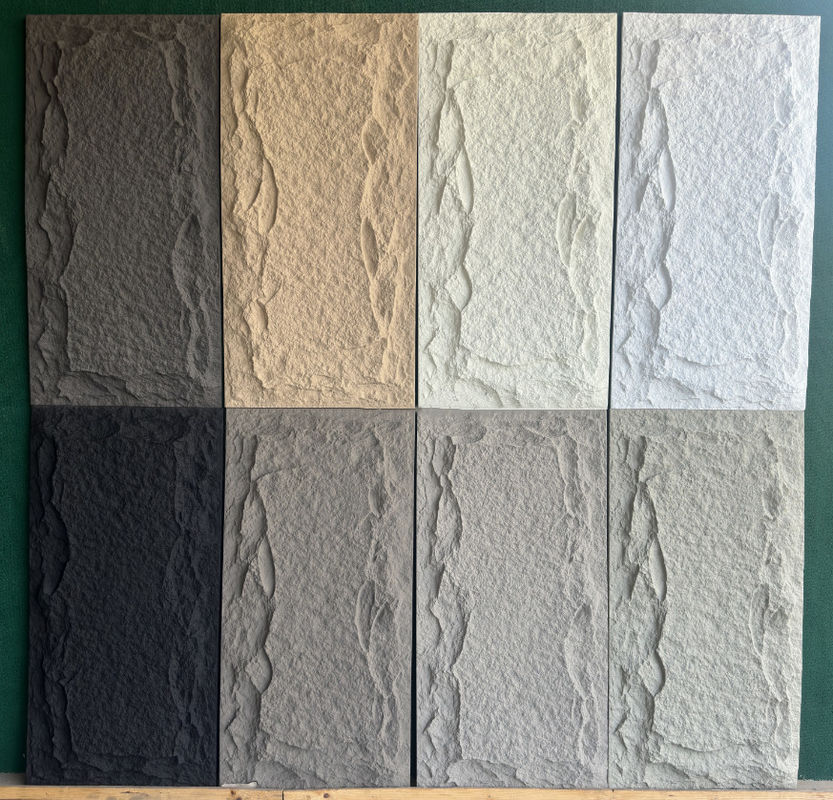 हल्के वजन आउटडोर बाहरी सजावटी पीयू नकली रॉक पॉलीयूरेथेन पत्थर पैनल 3 डी पीयू पत्थर दीवार पैनल