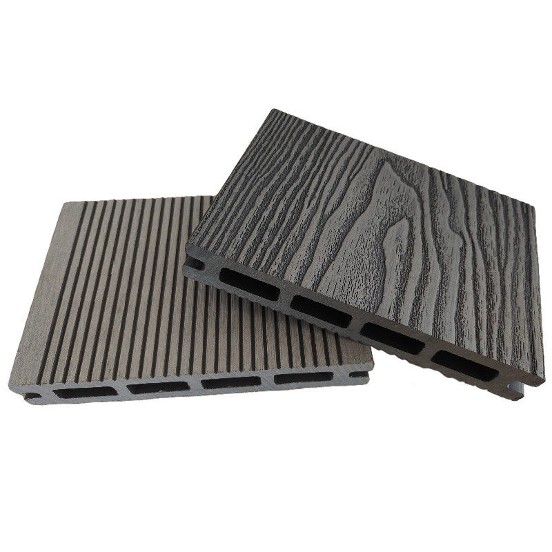 आउटडोर लकड़ी प्लास्टिक कम्पोजिट डेकिंग लकड़ी के फर्श 3 डी उभरा WPC फर्श कम्पोजिट डेक