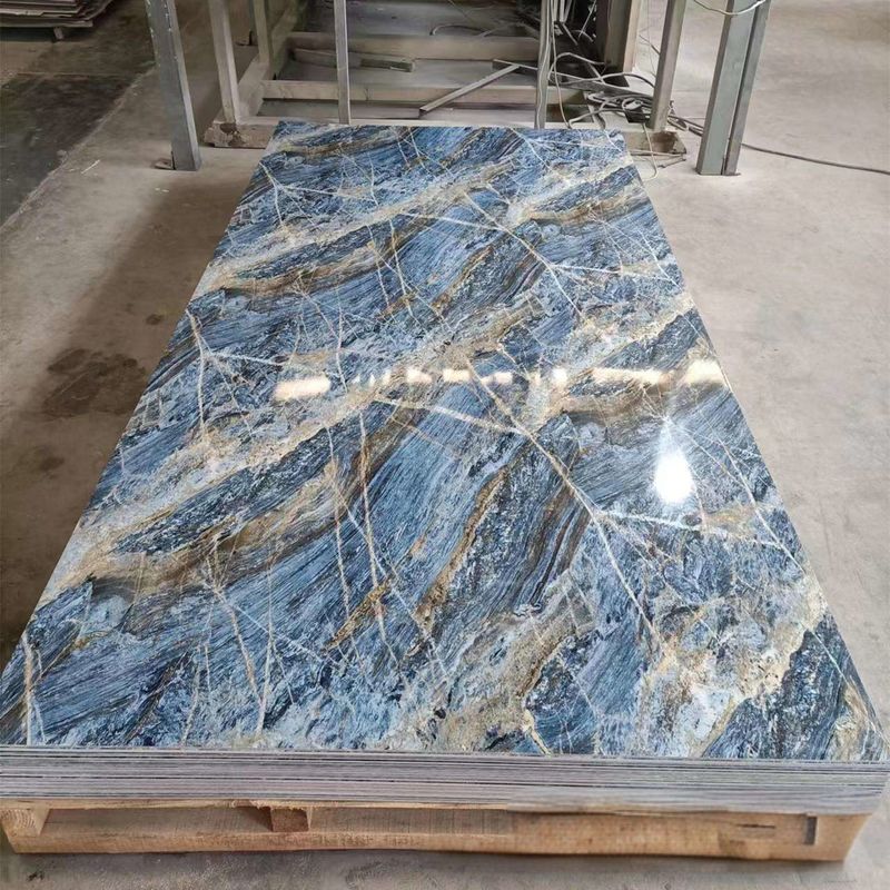 3 मिमी या 4 मिमी मोटाई 3 डी में हल्के यूवी पीवीसी संगमरमर शीट दीवार पैनल