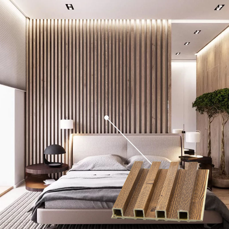 पर्यावरण के अनुकूल फ्लोटेड डब्ल्यूपीसी वॉल पैनल इनडोर उपयोग डब्ल्यूपीसी वॉल क्लैडिंग आंतरिक सजावट वैकल्पिक लकड़ी