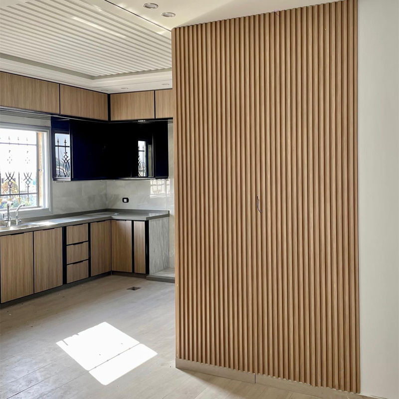 16 सेमी आंतरिक डब्ल्यूपीसी सजावट लकड़ी कम्पोजिट इनडोर दीवार पैनल