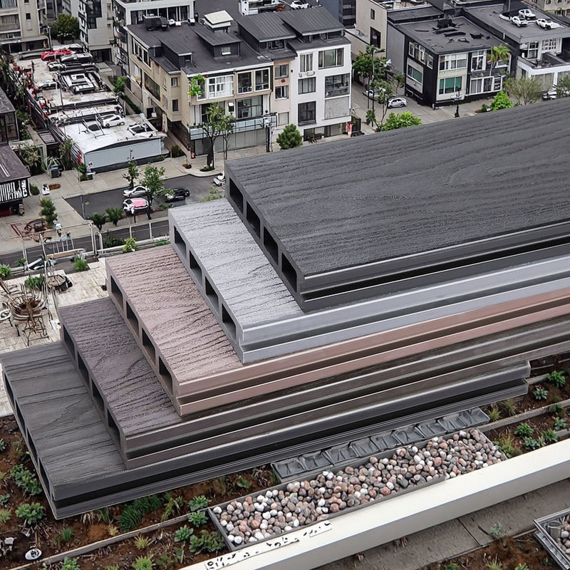 कस्टम इंटरलॉक डब्ल्यूपीसी आउटडोर डेकिंग 3 डी एम्बॉसिंग लकड़ी अनाज मिश्रित डेकिंग बोर्ड चीन लकड़ी प्लास्टिक बनावट फर्श