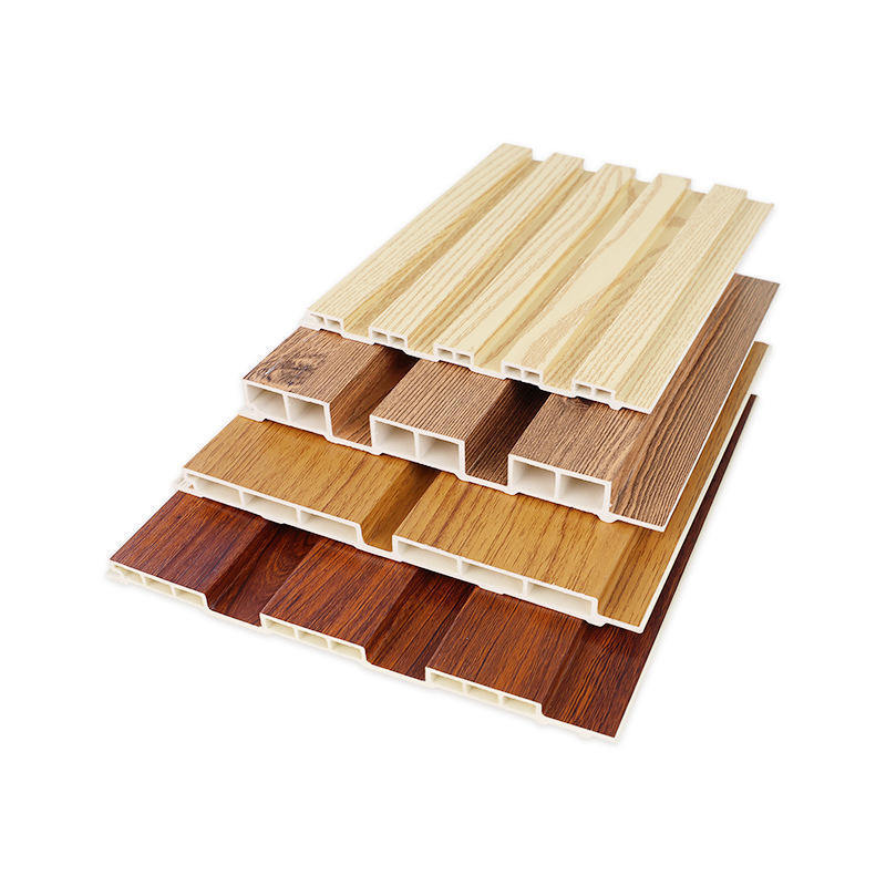WPC लकड़ी के लकड़ी के दीवार पैनल कंपोजिट WPC वॉल क्लैडिंग टाइल्स इंटीरियर फ़्लूटेड वॉल पैनल