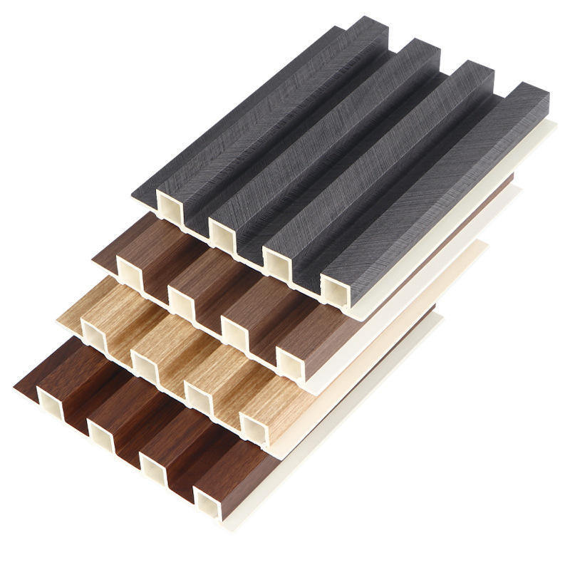 WPC लकड़ी के लकड़ी के दीवार पैनल कंपोजिट WPC वॉल क्लैडिंग टाइल्स इंटीरियर फ़्लूटेड वॉल पैनल