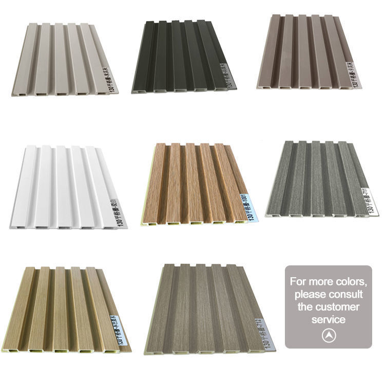 फ़ैक्टरी डायरेक्ट एंटीसेप्सिस डब्ल्यूपीसी वॉल पैनल, घर की छत, लिविंग रूम, वर्कशॉप, पार्क, अस्पताल के लिए फ़्लूटेड डिज़ाइन के साथ