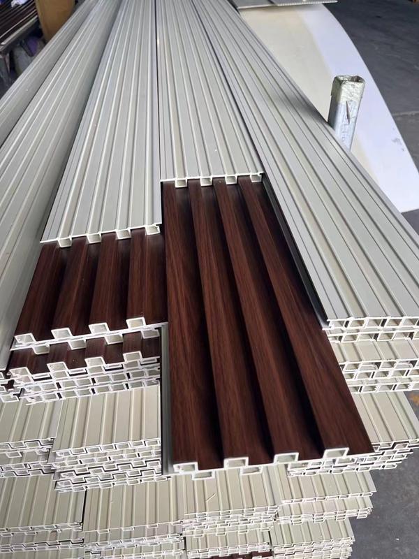 Fluted Wall Panel Cladding Wood Plastic Composite WPC Wall Ceiling Panel Laminated Wood Veneer