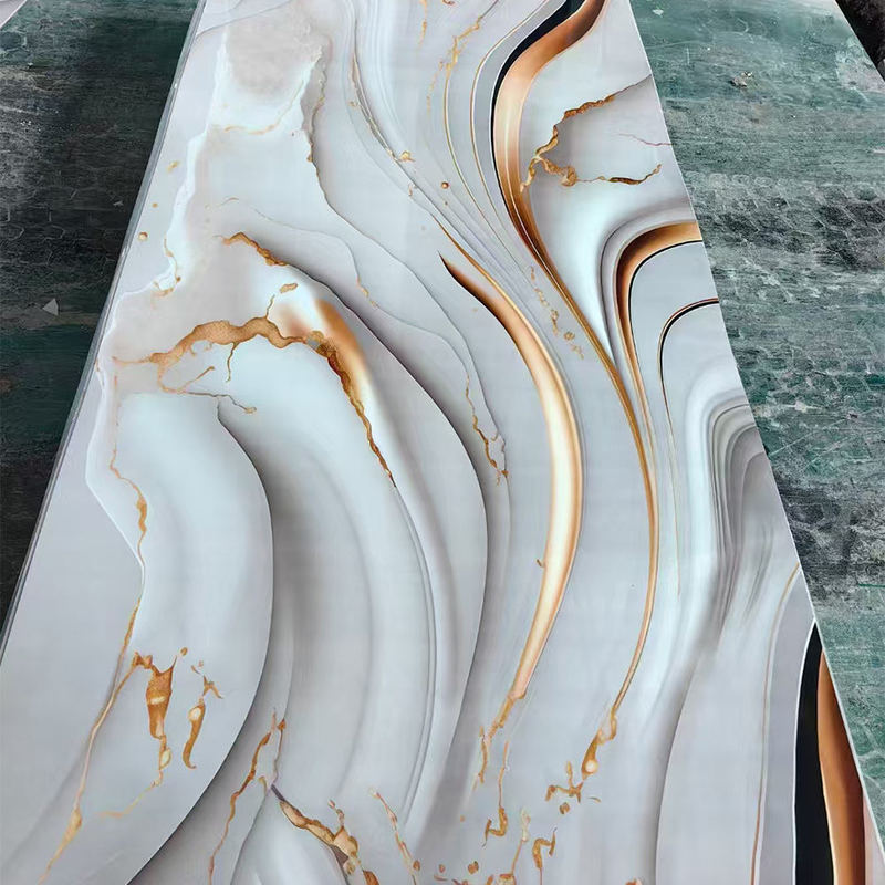 1.22m*2.44m Modern Waterproof PVC Marble Wall Panel Easy DIY UV Installation For Hotel Or Apartment Wall Decoration