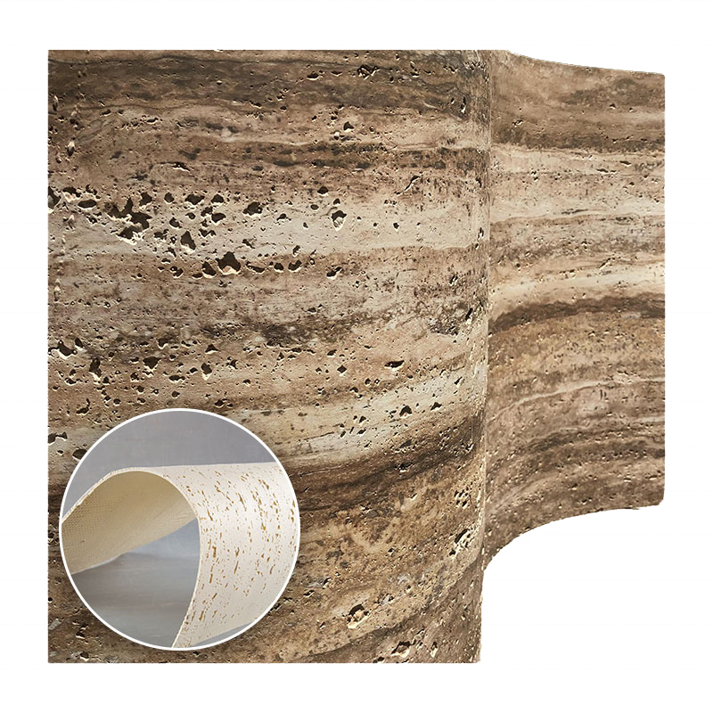 Modern 3D Waterproof Indoor Wall Panels Bendable 20*30 cm Travertine Artificial Veneer Tile Soft Flexible for Dining Hotel