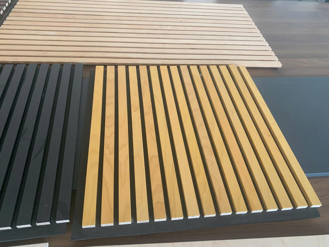 ध्वनिक पैनल दीवार पैनल बोर्ड पीईटी एमडीएफ ध्वनिक दीवार सजावट फर्नीचर के लिए ध्वनिक लकड़ी के दीवार पैनल आधुनिक डिजाइन लचीला