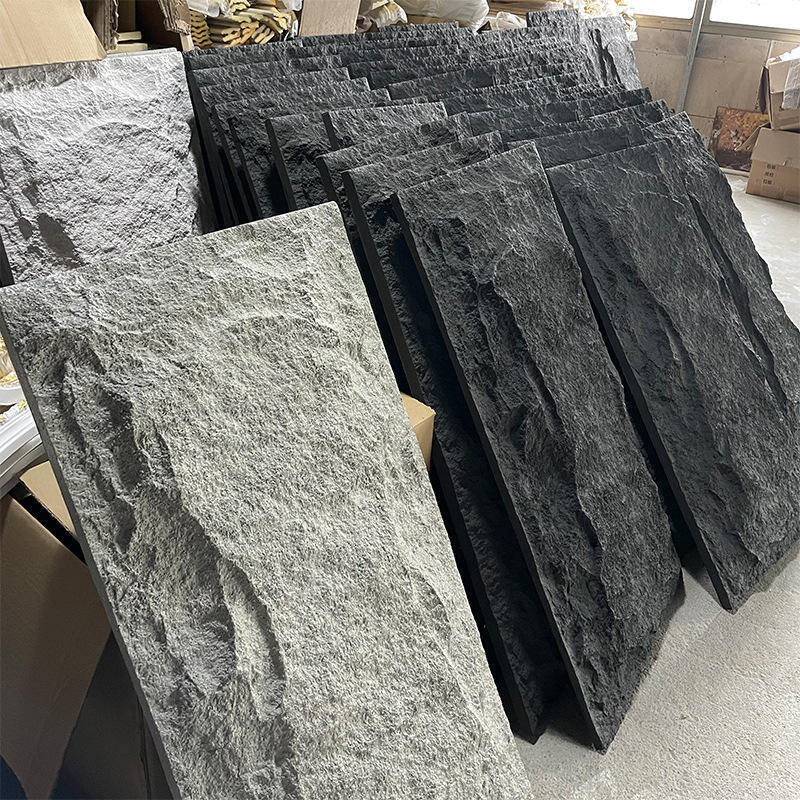 3 डी नकली पत्थर की दीवार पैनल आंतरिक दीवार सजावट के लिए पीयू वेन्सकोटिंग पैनल