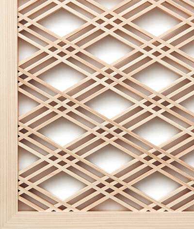 फर्नीचर या खिड़की के लिए जापानी शैली उच्च प्रौद्योगिकी पारंपरिक लकड़ी फूल चिप या कुमिको