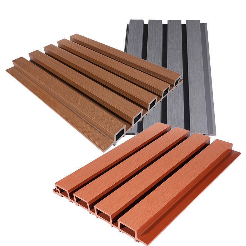 आधुनिक आउटडोर डब्ल्यूपीसी वॉल पैनल स्थापित करने में आसान और क्लासिक डिजाइन आउटडोर स्थानों के लिए जलरोधक सुविधा