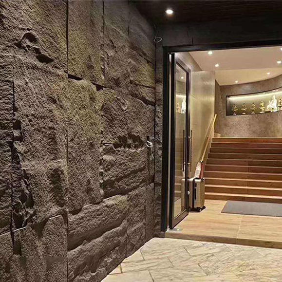 हल्के आधुनिक डिजाइन पॉलीयूरेथेन सजावटी पीयू पत्थर की दीवार पैनल होटल और इनडोर उपयोग के लिए बड़े स्लैब चीन में निर्मित