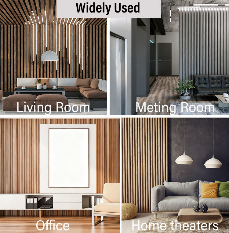 Fast Shipping Popular Design Modern Wooden Slat Acoustic Wall Panels with Sound Absorption for Bedroom Living Room & Hotel