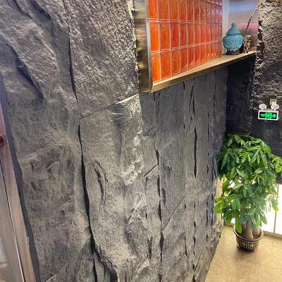 3 डी नकली पत्थर की दीवार पैनल आंतरिक दीवार सजावट के लिए पीयू वेन्सकोटिंग पैनल